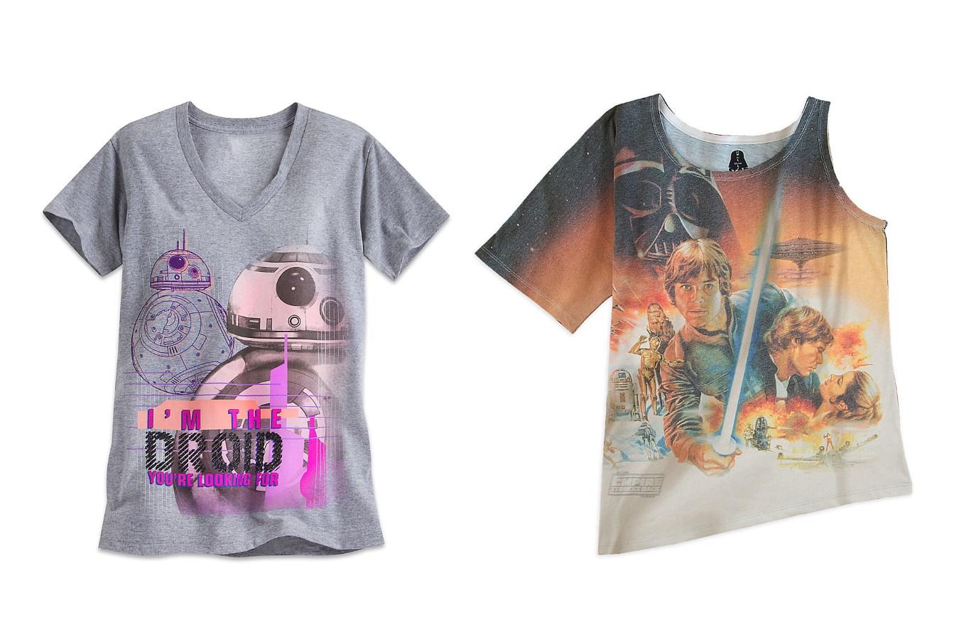 Disney Store - women's BB-8 and Empire Strikes Back tops