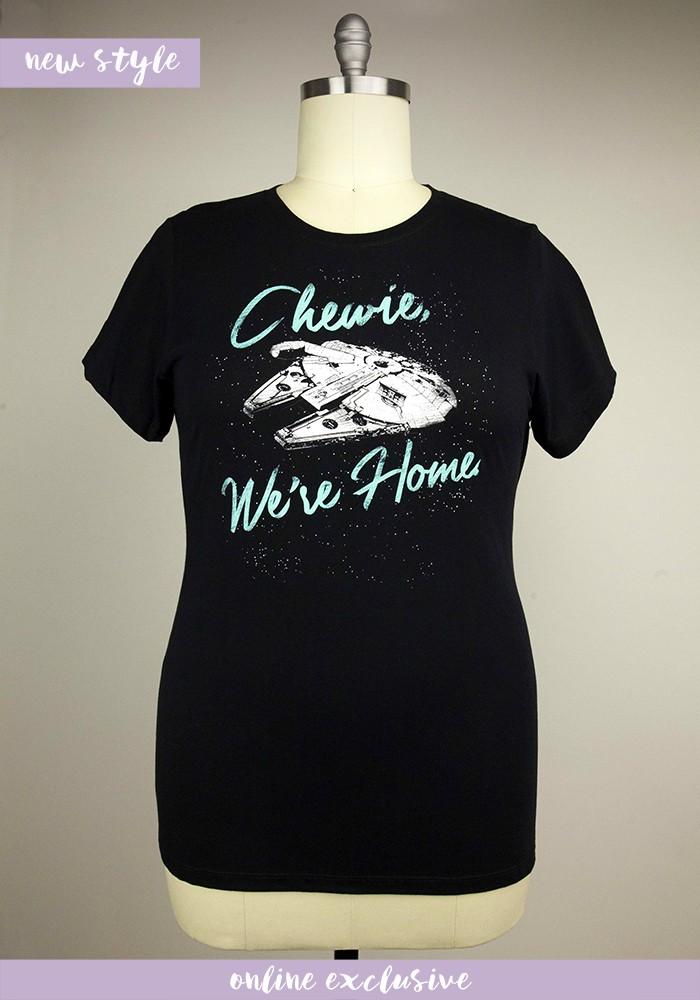 Her Universe - women's plus size 'Chewie, we're home' t-shirt