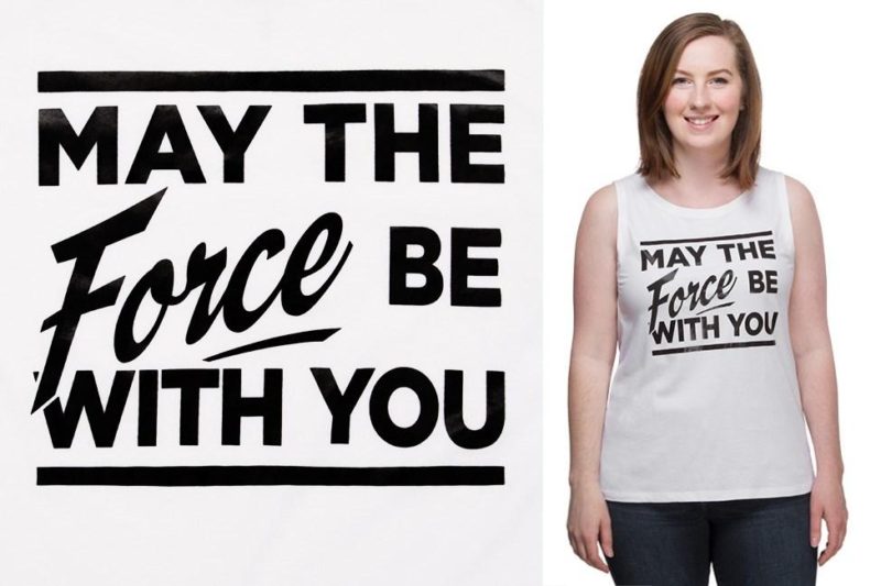 Thinkgeek - exclusive women's 'May The Force' muscle tank top