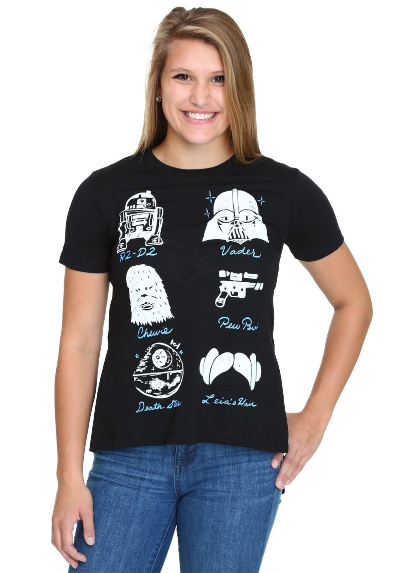 Fun.com - women's Star Wars doodles hi-low t-shirt