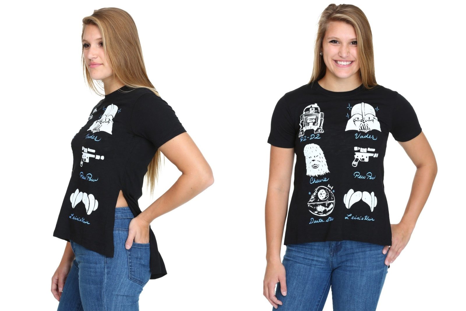 Women’s Star Wars doodles hi-low t-shirt