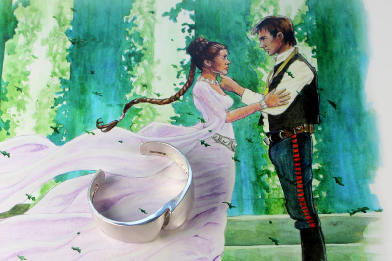 Lapponia - 'Darina's' silver bracelet as worn by Princess Leia, with artwork by Lin Zy