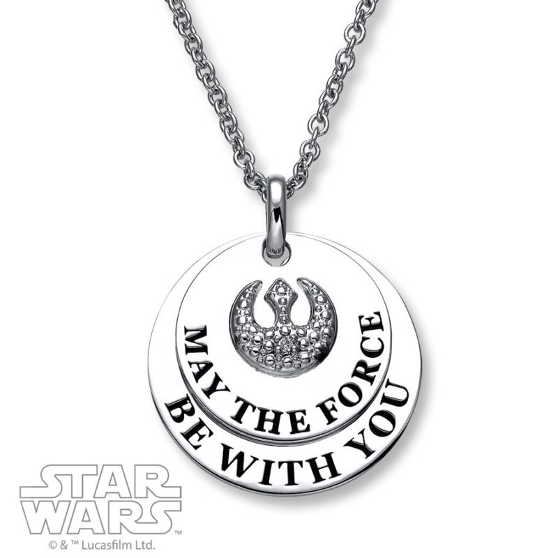 Kay Jewelers - Sterling Silver Star Wars May the Force Be With You necklace