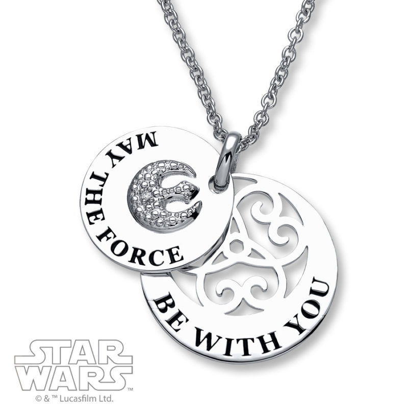 Kay Jewelers - Sterling Silver Star Wars May the Force Be With You necklace