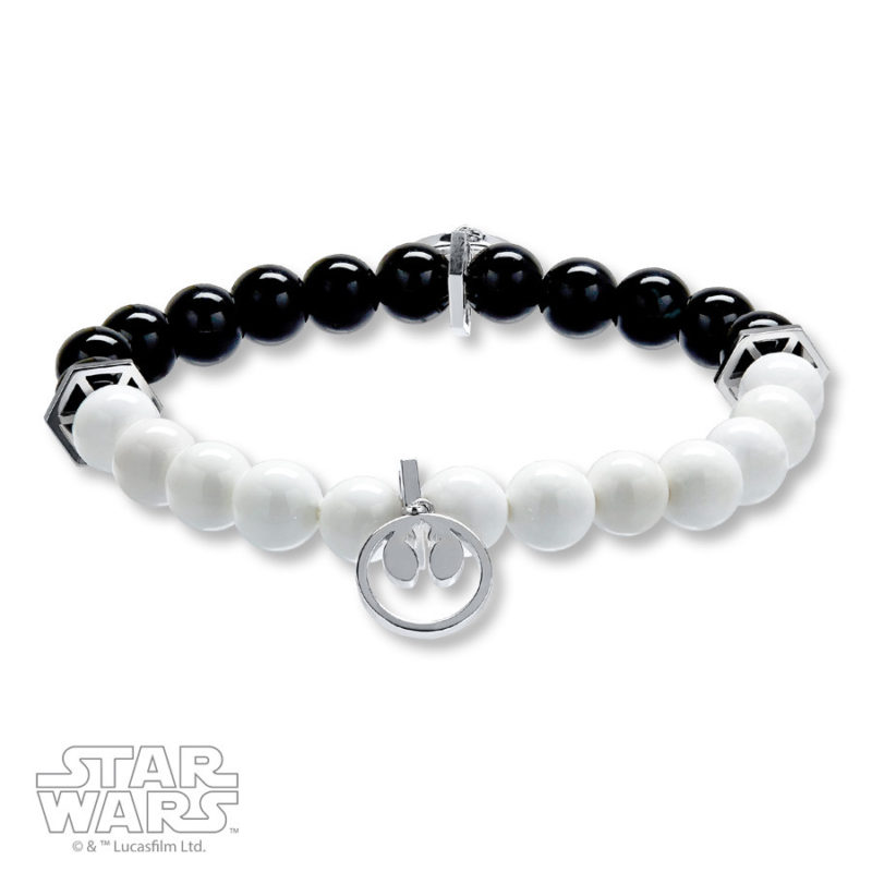 Kay Jewelers - Sterling Silver Star Wars stretch bracelet (Agate/Onyx)