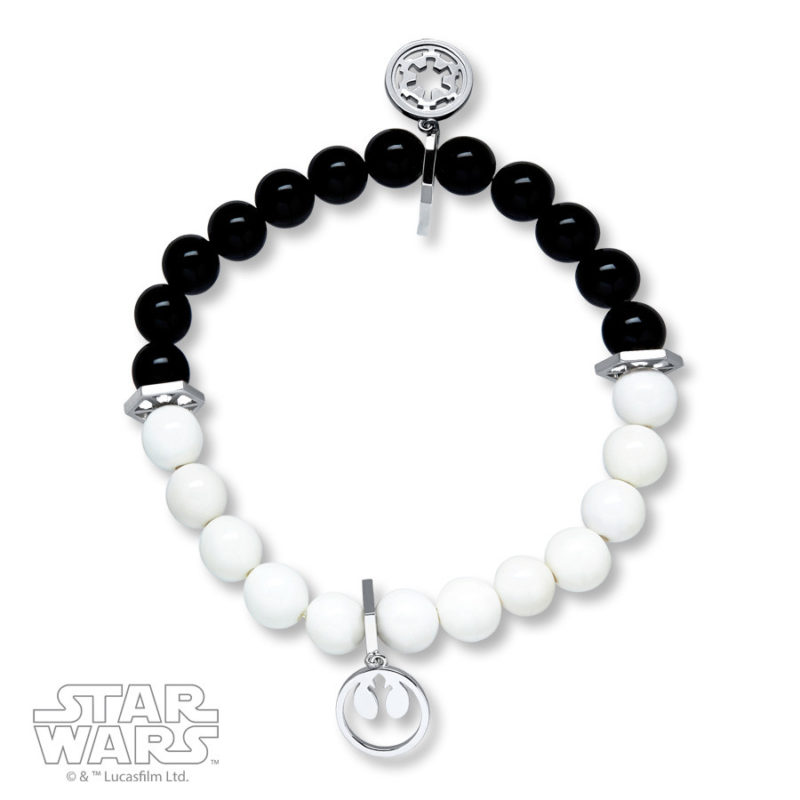 Kay Jewelers - Sterling Silver Star Wars stretch bracelet (Agate/Onyx)