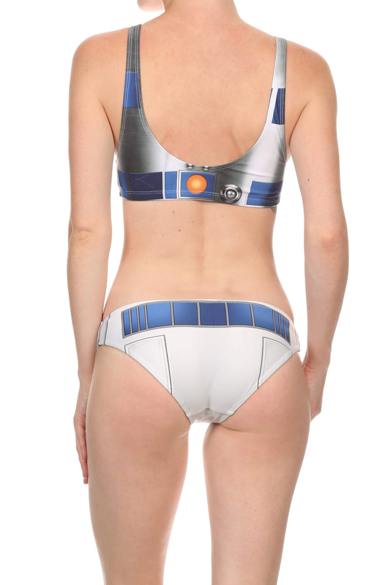 Poprageous - women's 2-piece Blue Robot swimwear