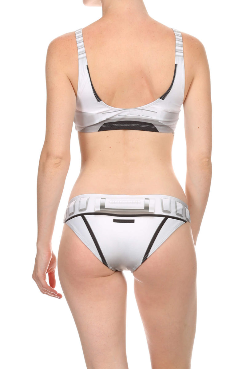 Poprageous - women's 2-piece White Robotic swimwear