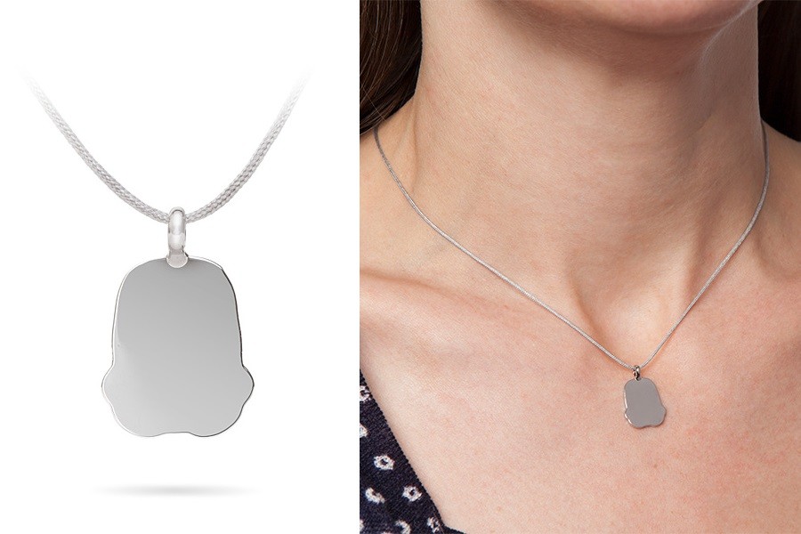 Stormtrooper silhouette necklace at Thinkgeek