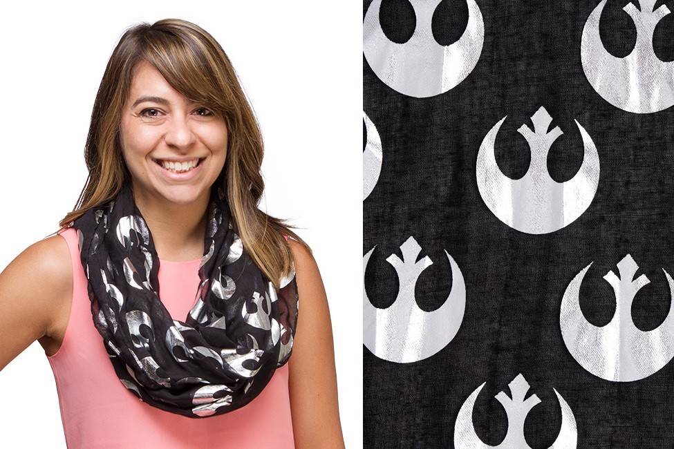Rebel Alliance foil print infinity scarf