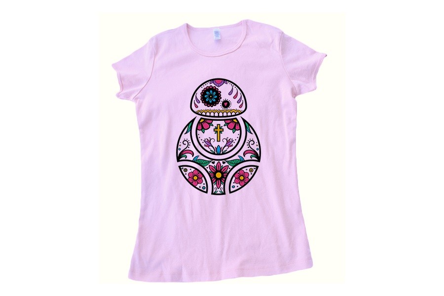 Beep Boop Beep - women's BB-8 sugar skull tee (pink)