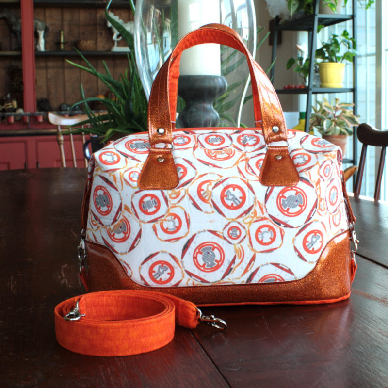 BenaeQuee Creations - BB-8 Bubbles Orange Glitter Convertible Handbag