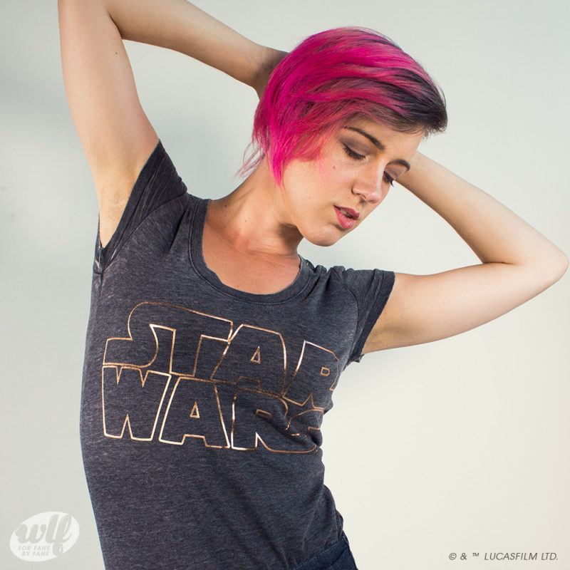 We Love Fine - women's Star Wars rose gold logo t-shirt