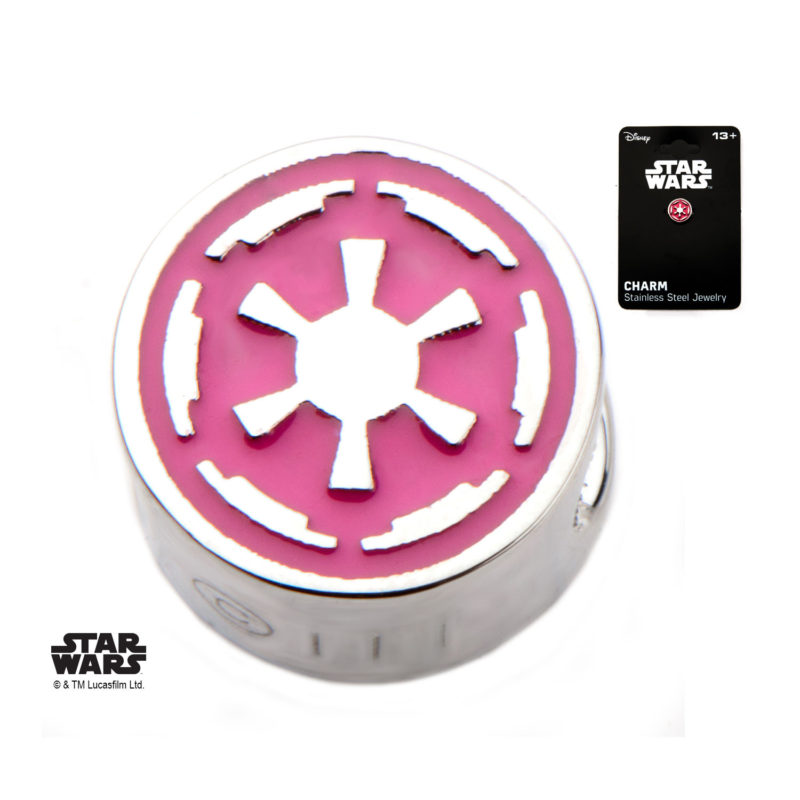 Body Vibe - Stainless Steel Star Wars Pink Galactic Empire Symbol Bead Charm