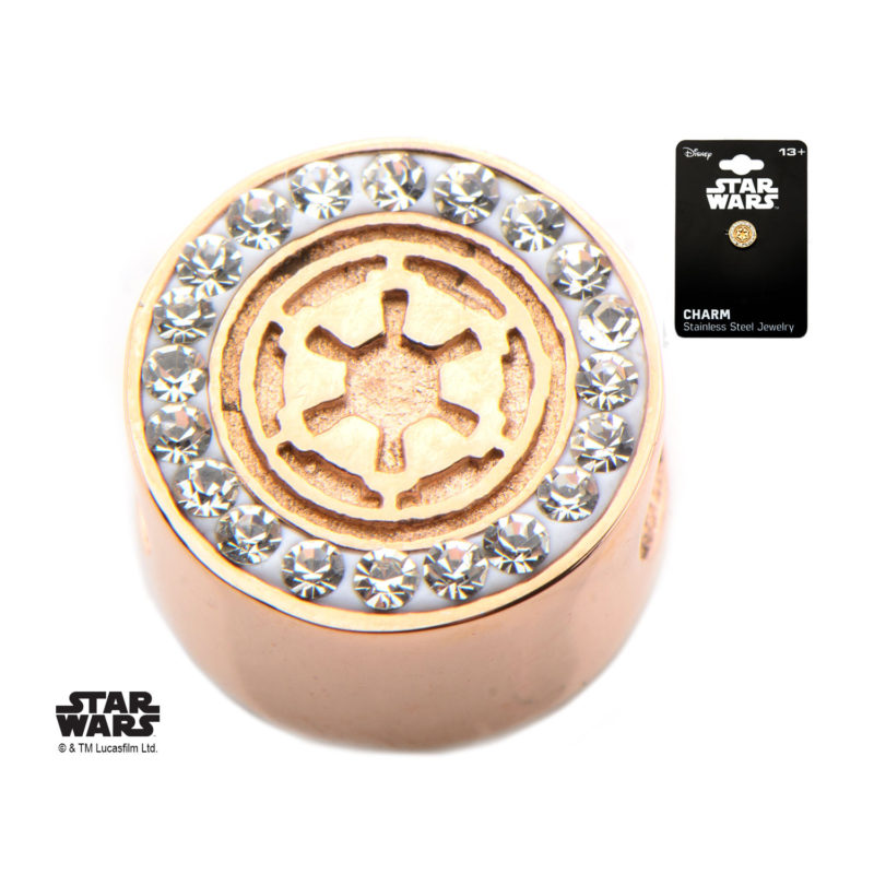 Body Vibe - Stainless Steel Rose Gold PVD Plated Star Wars Galactic Empire Symbol Bead Charm