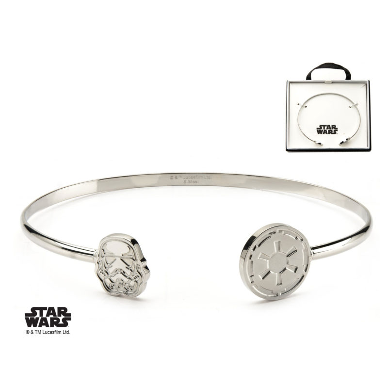Body Vibe - Women's Stainless Steel Star Wars Stormtrooper Cuff Bangle Bracelet