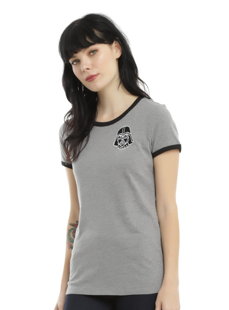 Hot Topic - women's Darth Vader patch ringer tee
