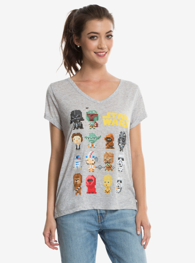 Women's Star Wars pixels t-shirt available at Box Lunch