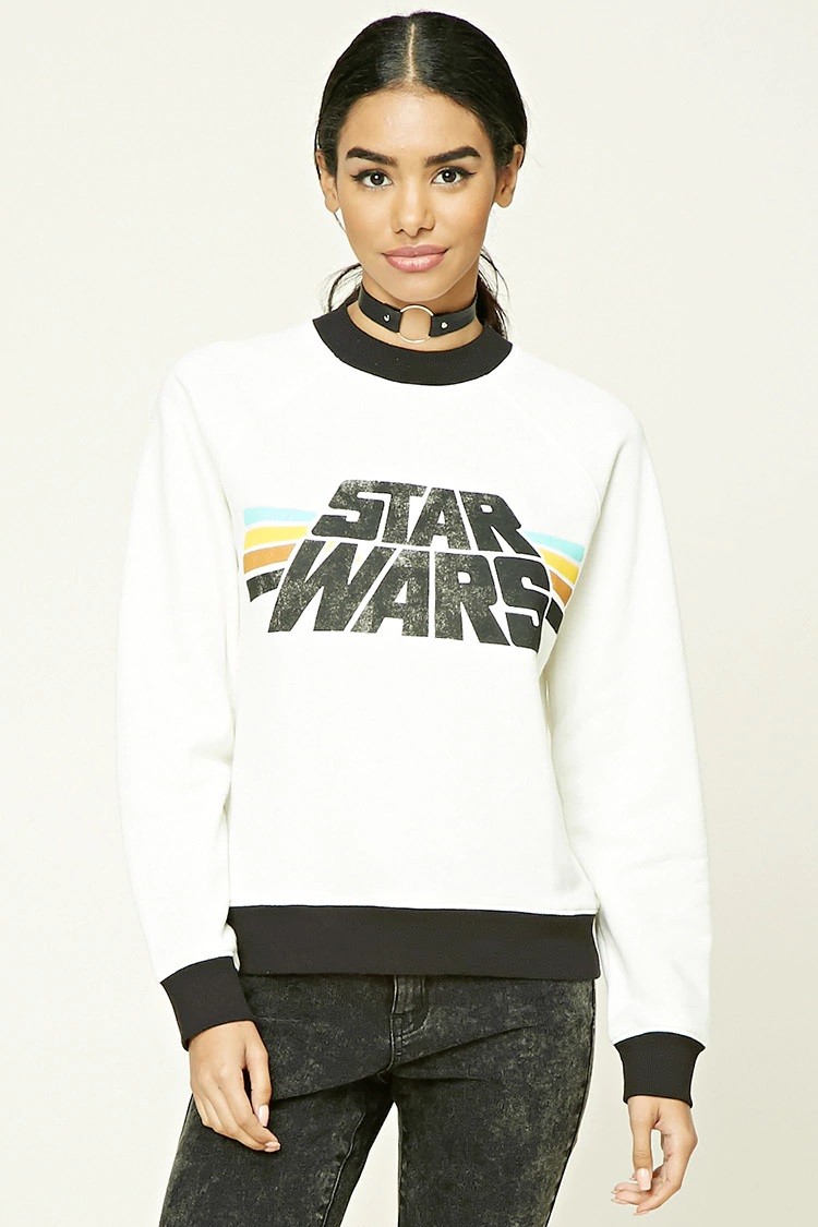 Women's Star Wars logo ringer sweatshirt at Forever 21
