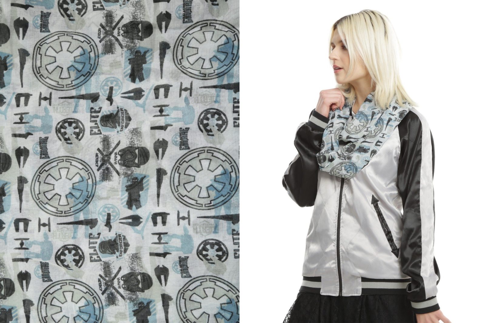 Rogue One mixed icons scarf available at Hot Topic