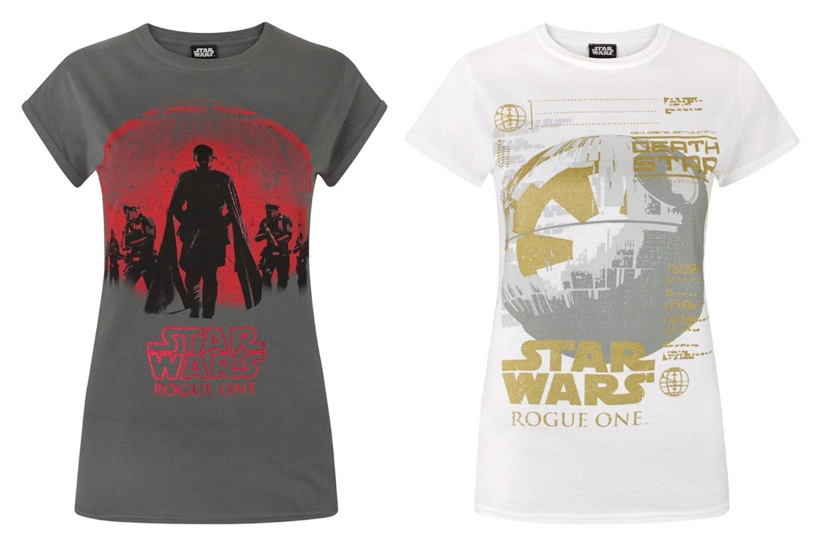 Women's Rogue One t-shirts available on Amazon
