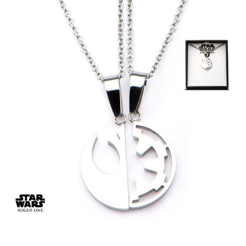 Body Vibe x Star Wars Rogue One Rebel & Empire 'Best Friends' necklace set available at Entertainment Earth