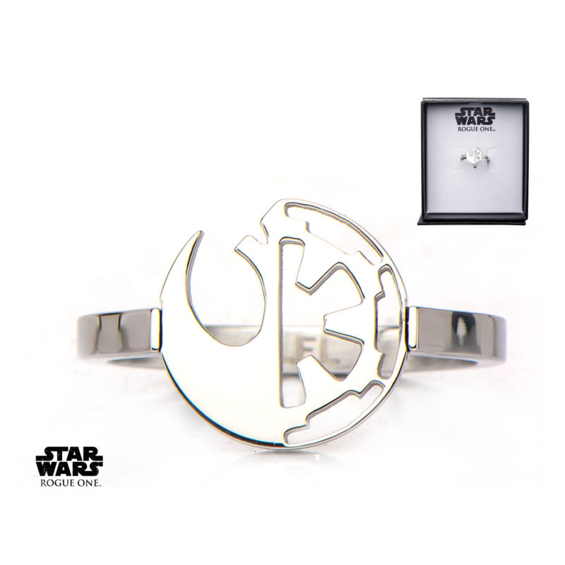 Body Vibe x Star Wars Rogue One Rebel & Empire symbol cut-out ring available at Entertainment Earth