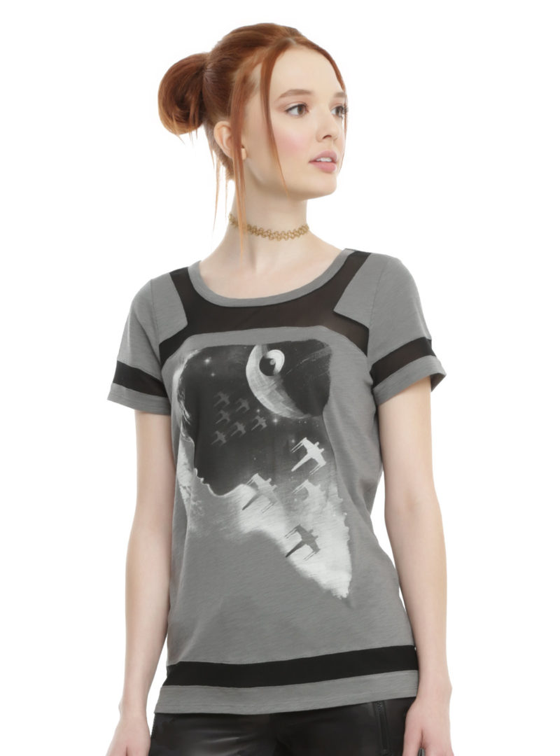 Women's Rogue One Jyn mesh insert top available at Hot Topic