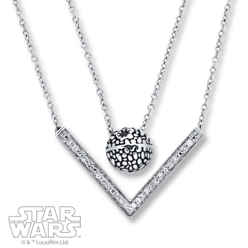 Kay Jewelers x Star Wars Death Star Diamond double necklace