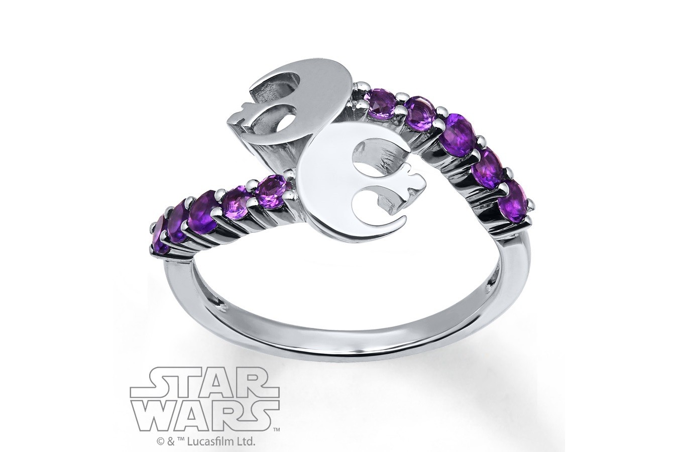 Women's Sterling Silver Star Wars ring available from Kay Jewelers