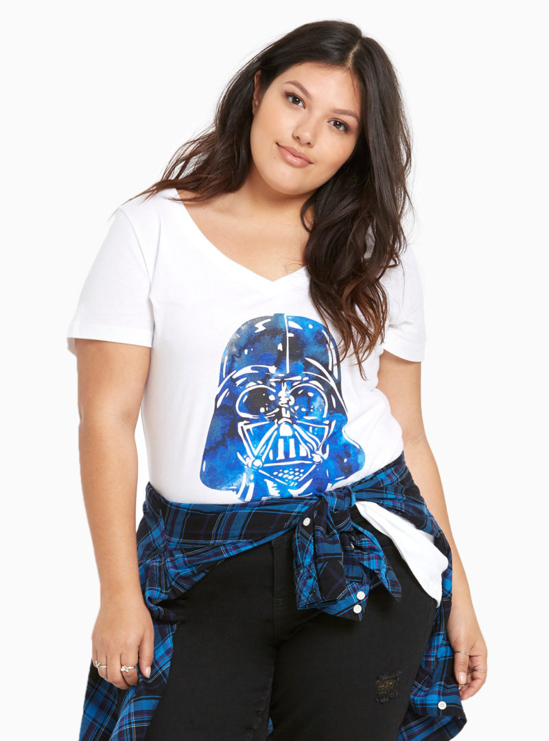 Women's plus size Darth Vader v-neck tee available at Torrid