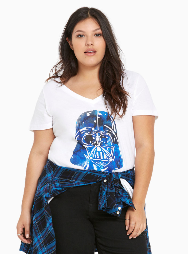 Women's plus size Darth Vader v-neck tee available at Torrid