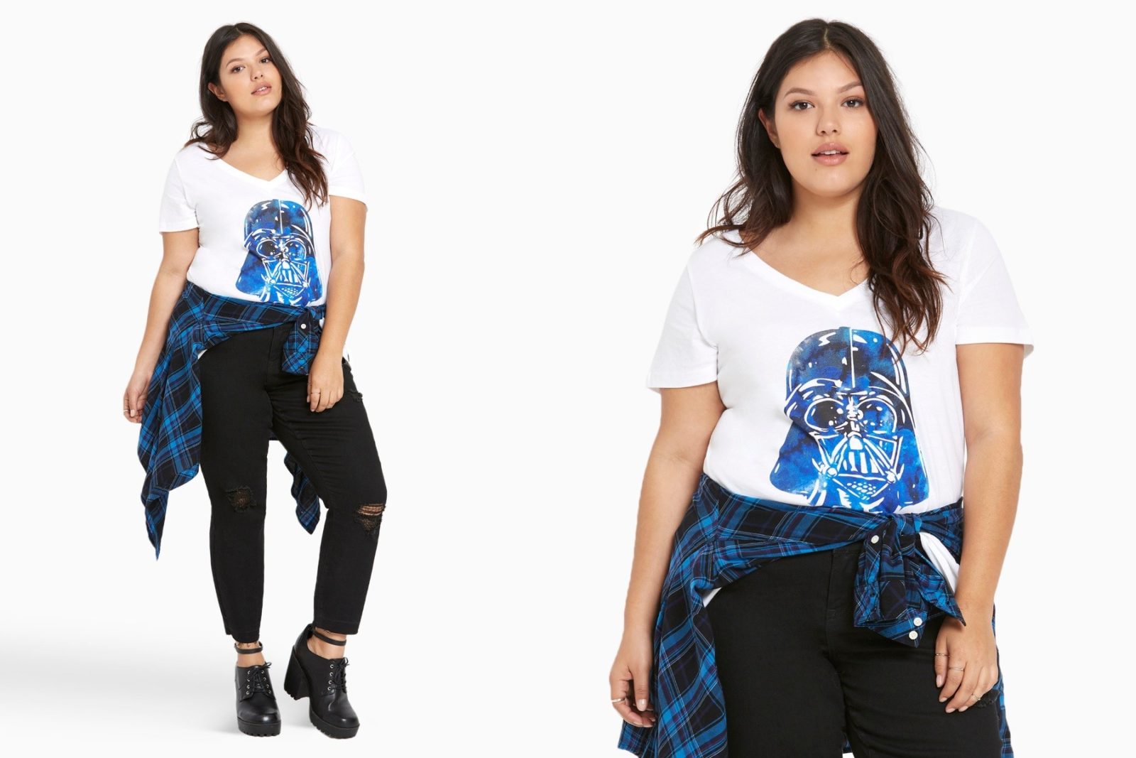 Women's plus size Darth Vader v-neck tee available at Torrid