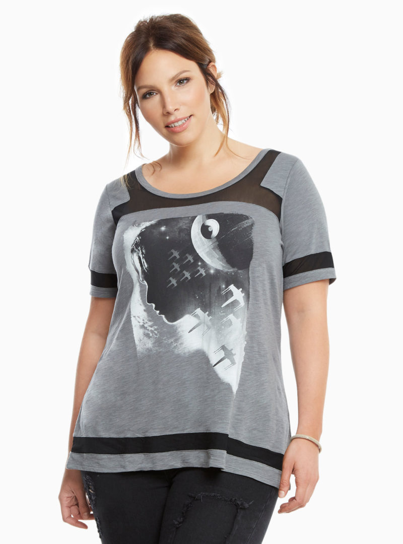 Women's plus size Rogue One Jyn mesh insert top available at Torrid