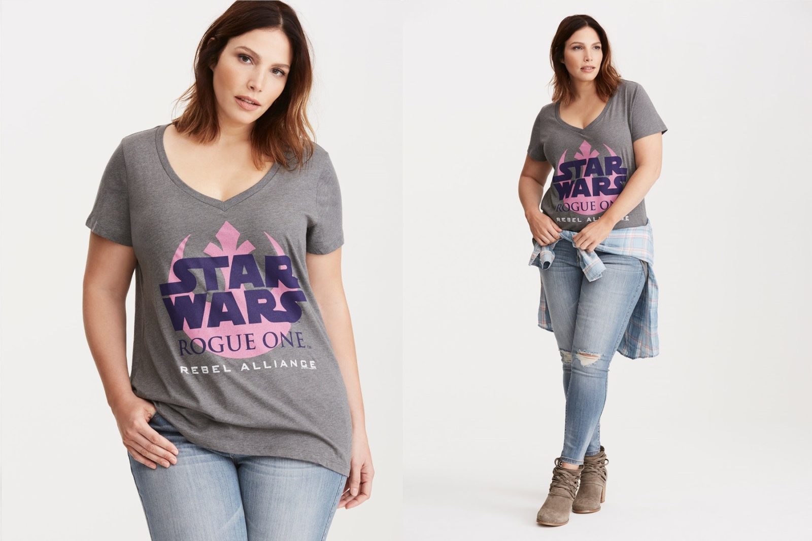 Women's Star Wars v-neck plus size t-shirt available at Torrid