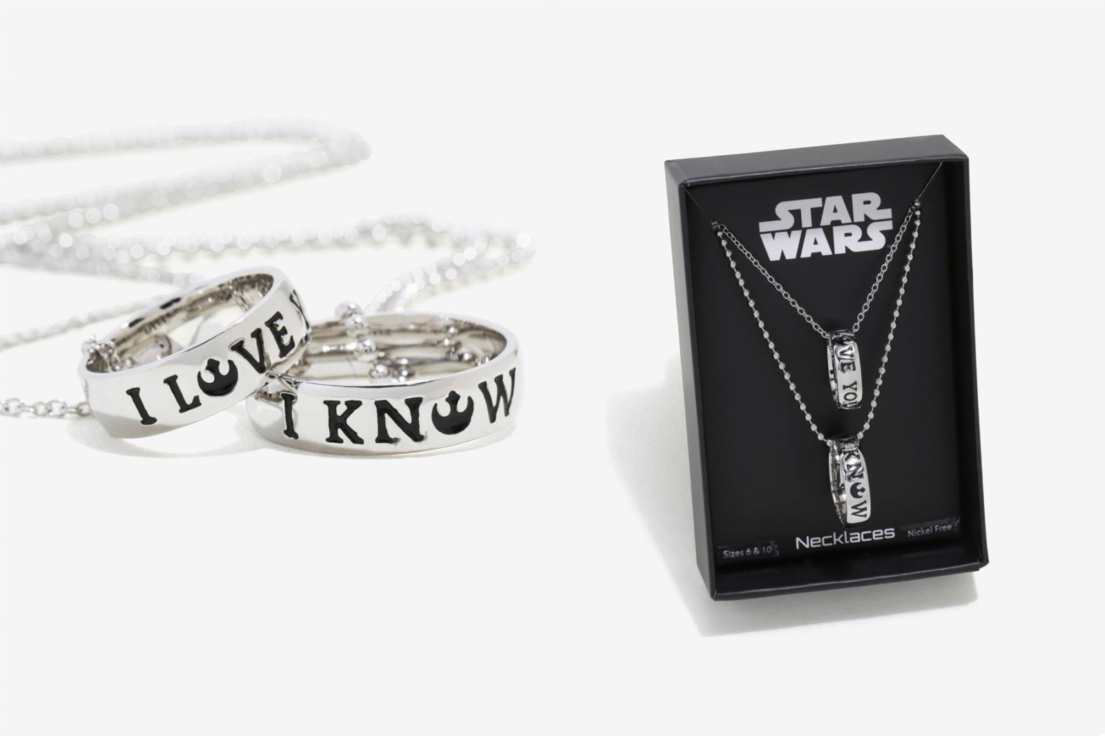 New ‘I Love You’ – ‘I Know’ ring necklace set