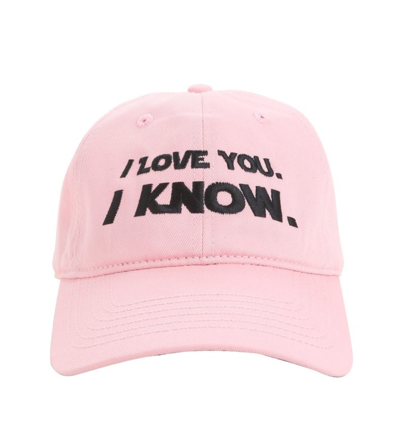 'I Love You' - 'I Know' pink cap available at Hot Topic