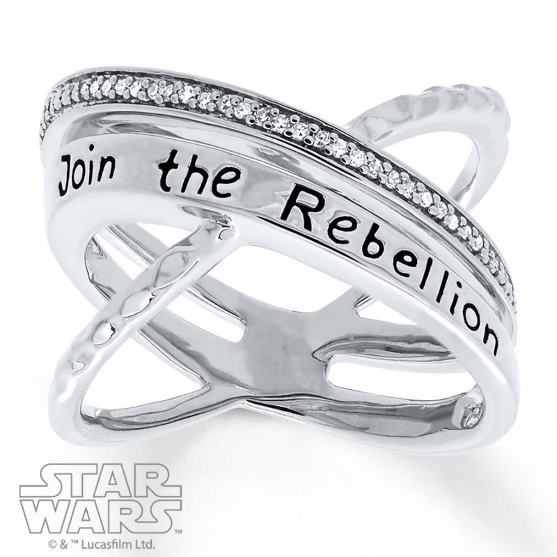 Kay Jewelers x Star Wars Sterling Silver Rebel criss-cross Diamond ring