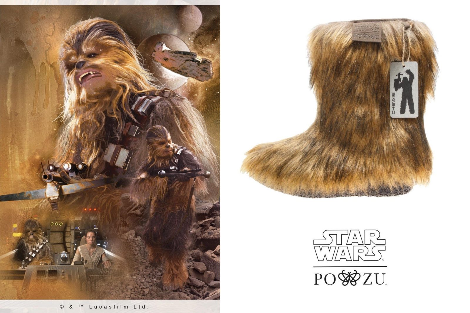 Po-Zu x Star Wars Chewbacca Wookiee boot preview