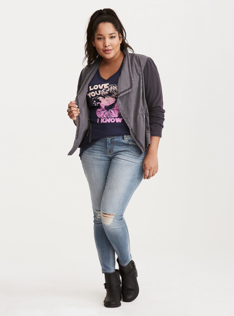 Women's Star Wars Leia and Han v-neck plus size tee available at Torrid
