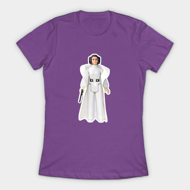 Women's Star Wars Princess Leia vintage action figure t-shirt on TeePublic