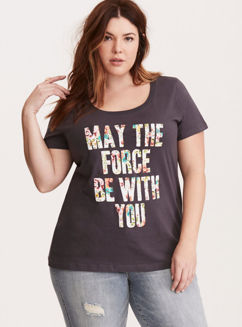 Women's Star Wars Floral May The Force Be With You plus size t-shirt at Torrid