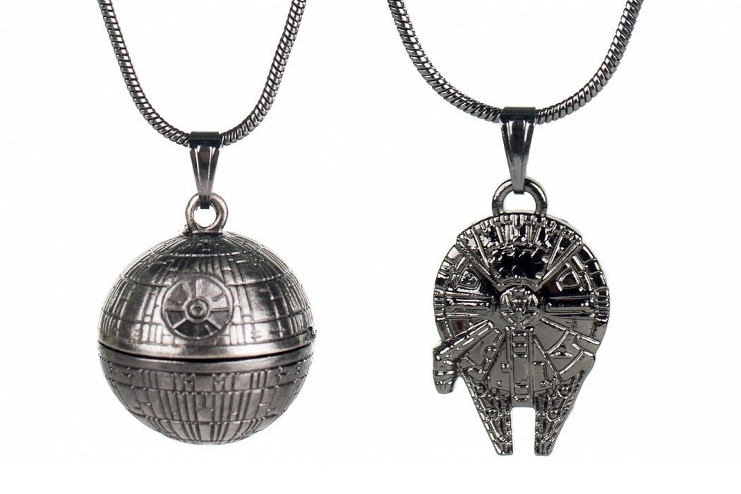 New Star Wars Millennium Falcon and Death Star necklaces at TruffleShuffle