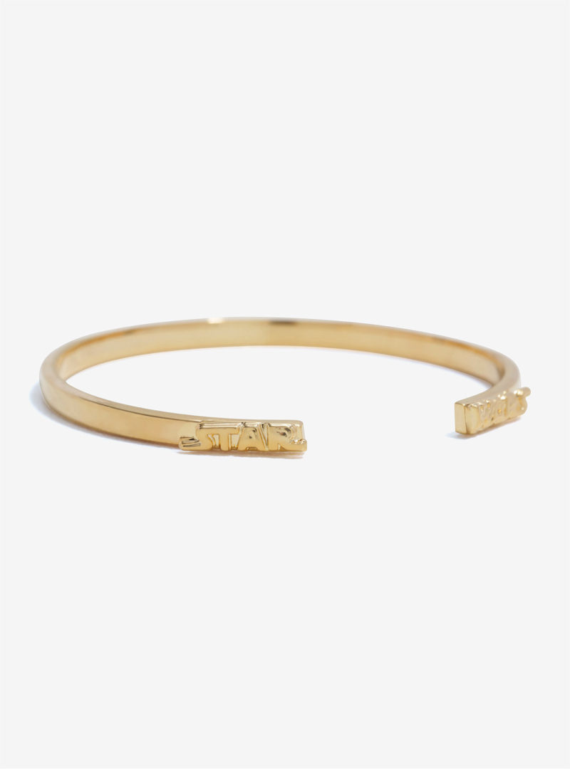 Love And Madness x Star Wars logo gold split cuff bangle bracelet at Her Universe