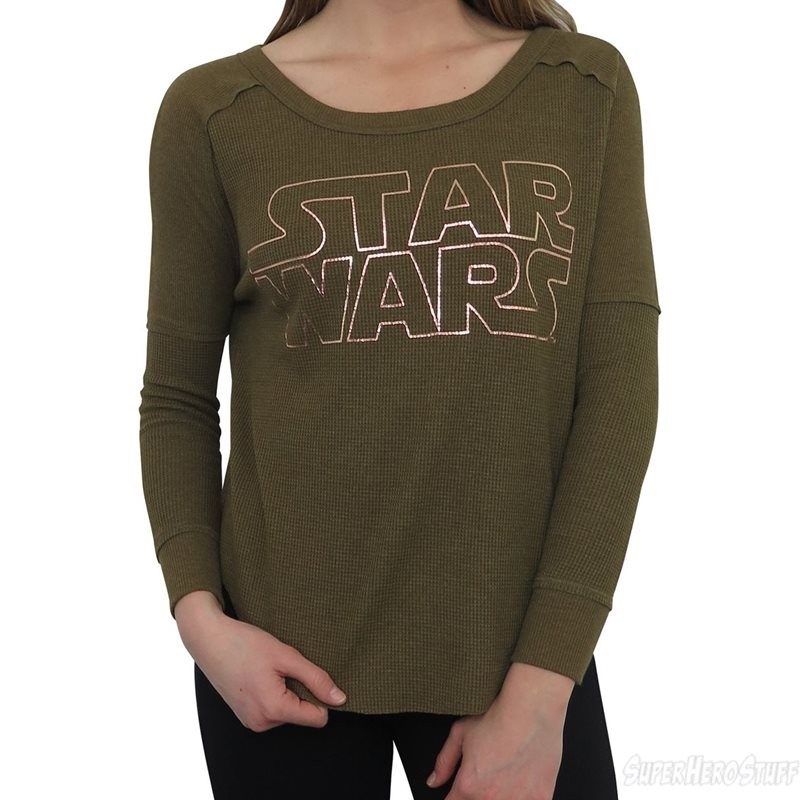 Women's Star Wars rose gold logo thermal shirt at SuperHeroStuff
