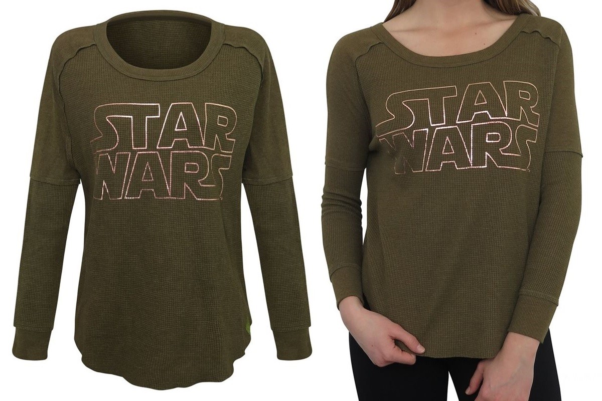 Women's Star Wars rose gold logo thermal shirt at SuperHeroStuff