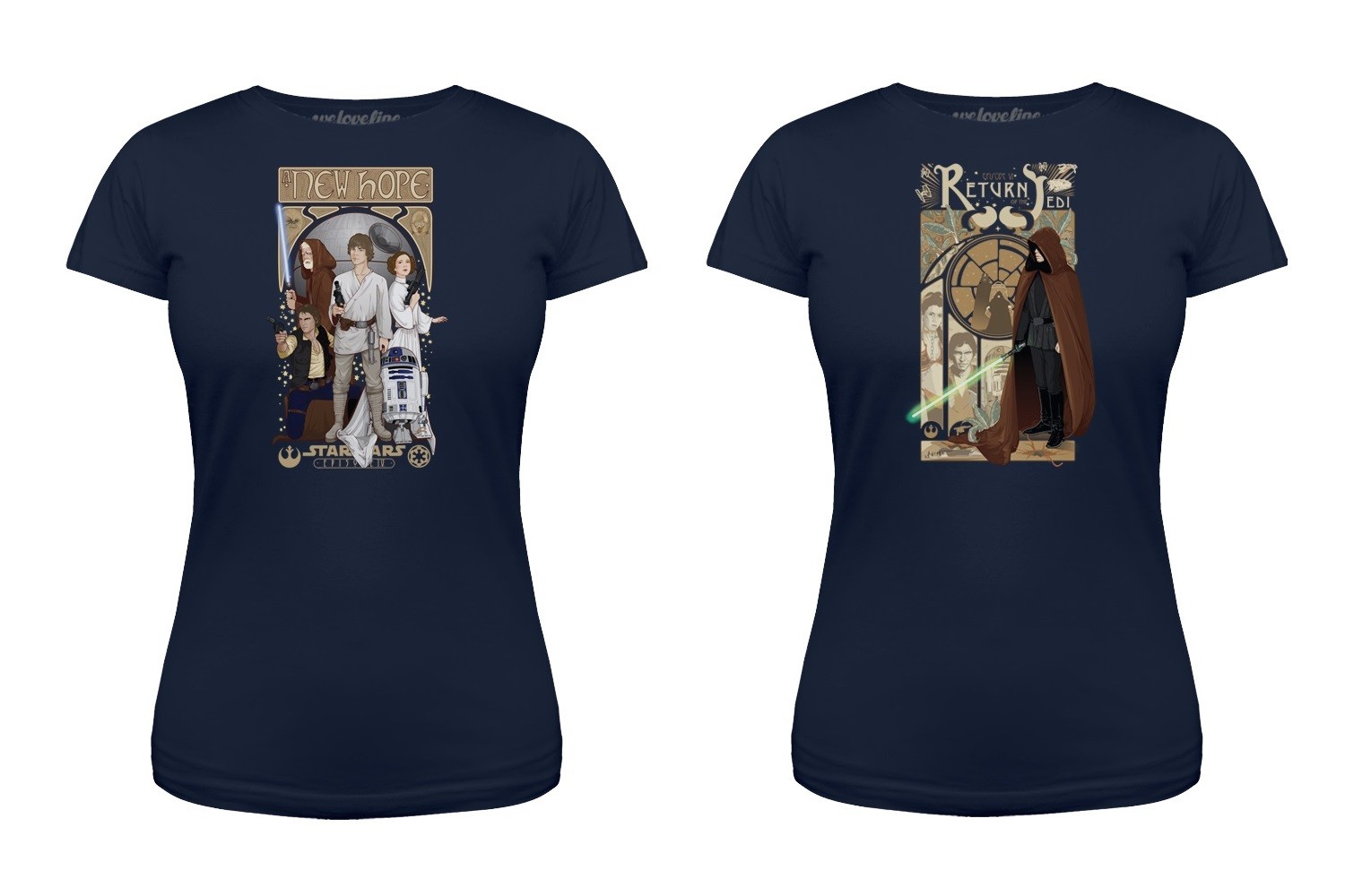 Women's Star Wars Nouveau artwork t-shirts at We Love Fine