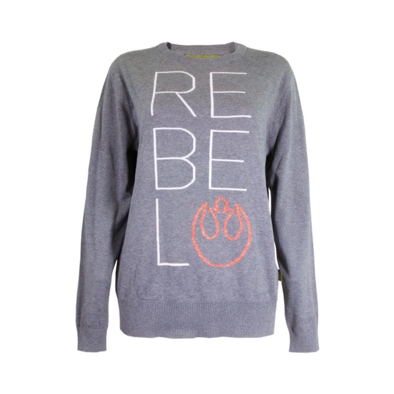 Women's Star Wars Rebel text logo sweater at We Love Fine