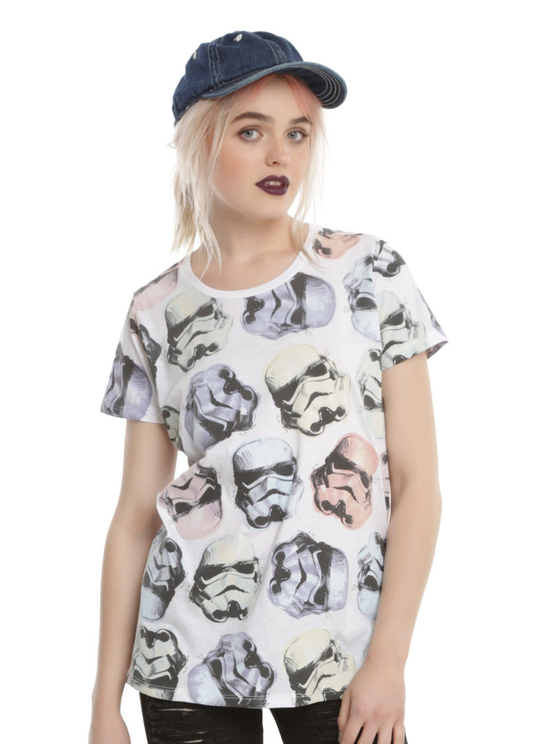 Women's Star Wars Rogue One Stormtrooper helmet t-shirt at Hot Topic