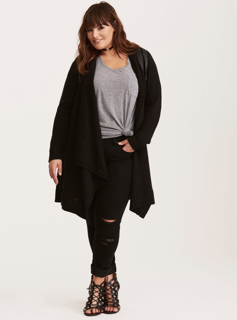 Her Universe x Star Wars Darth Vader faux leather inset plus size cardigan at Torrid